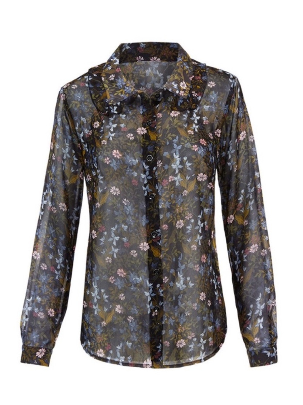 Cabi Floret Blouse Hillside Floral Long Sleeve XS